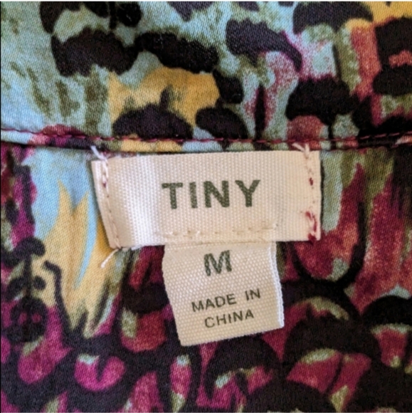 🖤❤️🩵 Anthropologie Tiny Postcard Viscose Rayon Short Sleeve Blouse, S - Picture 3 of 11